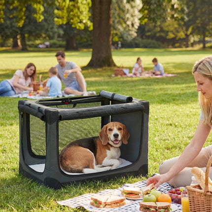Faltbare Haustiertransportbox, 600D-Gewebe, 76x54x54 cm, Grün