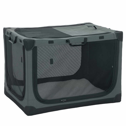 Faltbare Haustiertransportbox, 600D-Gewebe, 90x64x64 cm, Grün