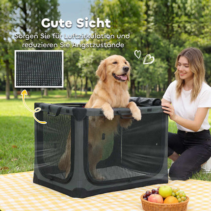 Faltbare Haustiertransportbox, 600D-Gewebe, 90x64x64 cm, Grün