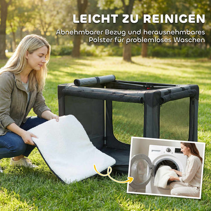 Faltbare Haustiertransportbox, 600D-Gewebe, 90x64x64 cm, Grün