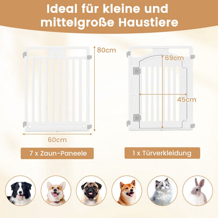 Foldable Pet Playpen with 8 Panels and Lockable Door