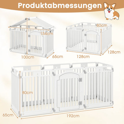 Foldable Pet Playpen with 8 Panels and Lockable Door