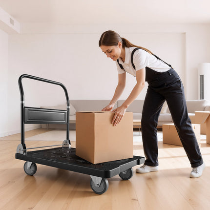 Foldable Platform Truck, 1000 lb, 5-In Swivel Wheels