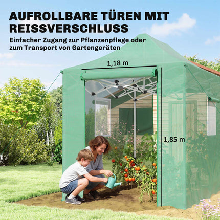 Foldable Pop-Up Greenhouse, 295x200x270 cm, UV-Protected