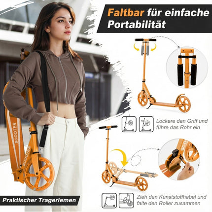 Klapproller mit LED-Rädern, höhenverstellbar, 110 kg Tragkraft