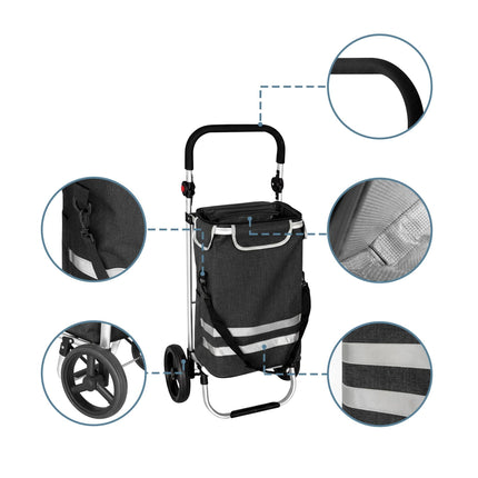 Foldable Shopping Trolley, 45L Capacity, Cooler Bag