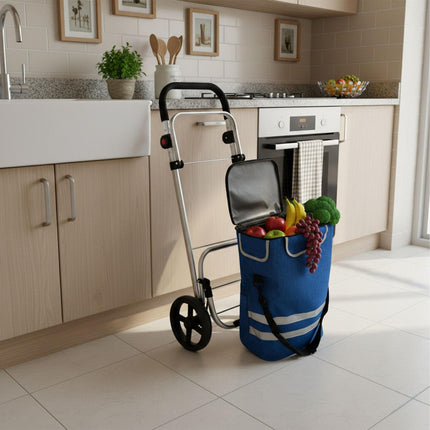 Faltbarer Einkaufstrolley, 45L, Kühltasche, 35kg Tragkraft