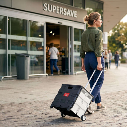 Faltbarer Einkaufstrolley, 50 l Fassungsvermögen, Weiß