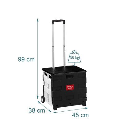 Faltbarer Einkaufstrolley, 50 l Fassungsvermögen, Weiß