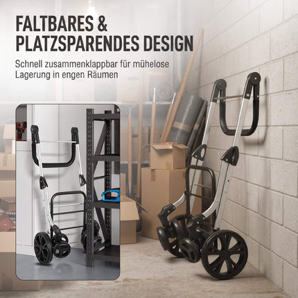 Foldable Shopping Trolley with Cooler Bag, 46L, Dark Grey