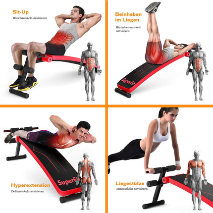 Klappbare Sit-Up-Bank, verstellbar, 200 kg Tragkraft