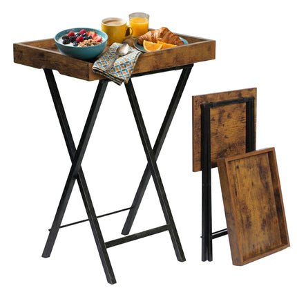 Faltbarer Sofaseitentisch – abnehmbares Tablett, Industrial