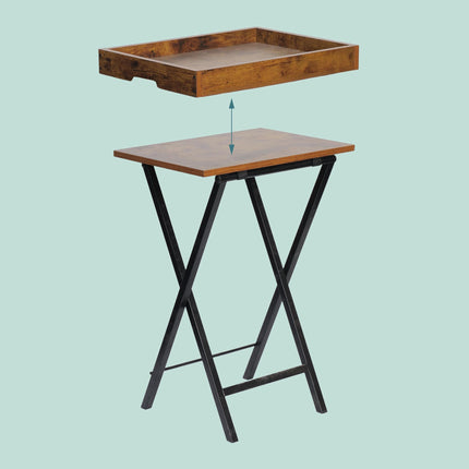 Faltbarer Sofaseitentisch – abnehmbares Tablett, Industrial