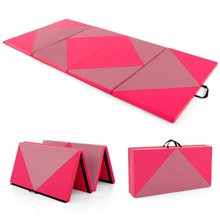 Faltbare Weichbodenmatte Tragbare Gymnastikmatte Yogamatte 240 x 117 x 5 cm Rosa