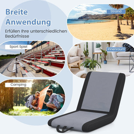 Foldable Stadium Seat Cushion with Adjustable Backrest Floor Chair Padded Stadium Seat