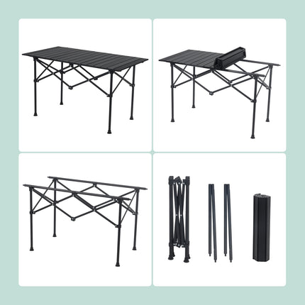 Foldable Steel Camping Table with Carry Bag