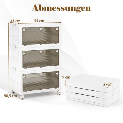 Foldable Storage Box with Lid, 126L/168L, Wheels