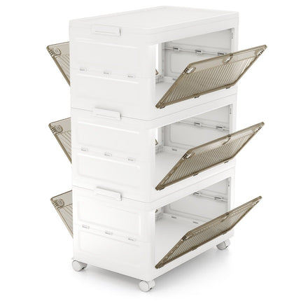 Foldable Storage Box with Lid, 126L/168L, Wheels