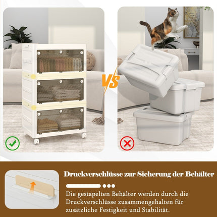 Foldable Storage Box with Lid, 126L/168L, Wheels