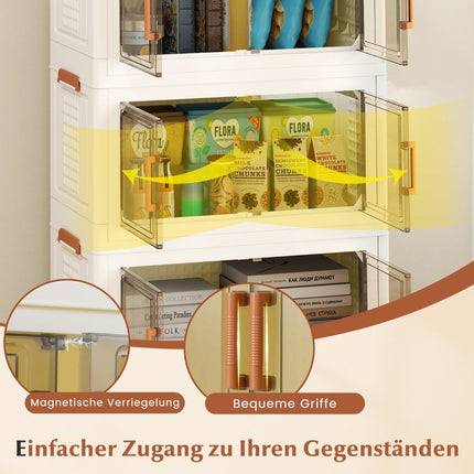 Foldable Storage Box with Lid, Wheels, 156L Capacity