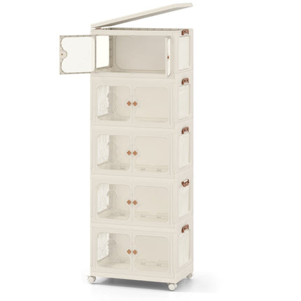 Foldable Storage Box with Lid, Wheels, 265L Capacity