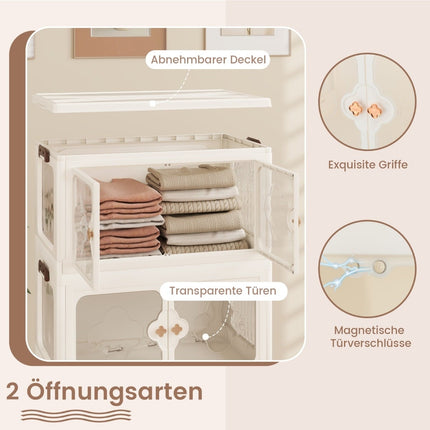 Foldable Storage Box with Lid, Wheels, 265L Capacity