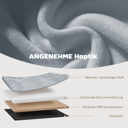Zusammenklappbare Aufbewahrungsbank, Dunkelgrauer Samt, 76x38x35 cm