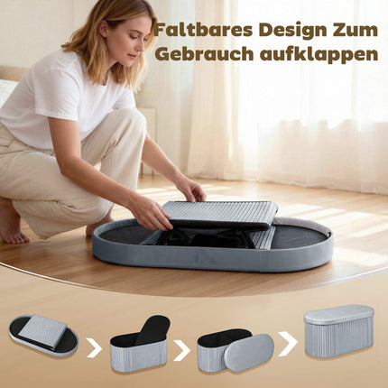 Zusammenklappbare Aufbewahrungsbank, Dunkelgrauer Samt, 76x38x35 cm