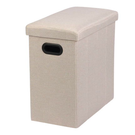 Foldable Storage Stool with Padded Lid and 50 L Interior, Beige, 300 kg Load