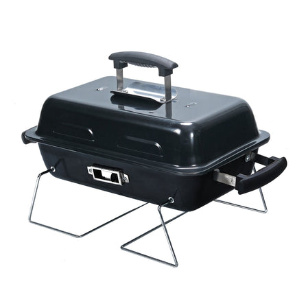 Foldable Tabletop Grill with Lid – Black, 36x56x30.5 cm