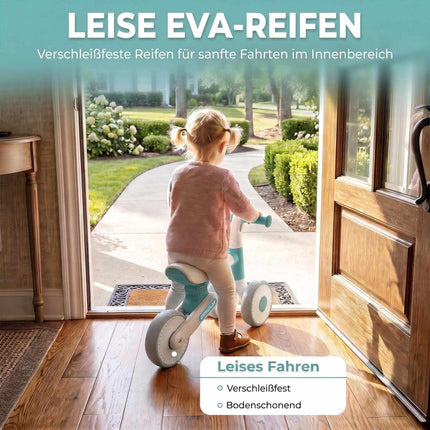 Foldable Toddler Balance Bike with Quiet EVA Wheels, 12–24 Months, Blue