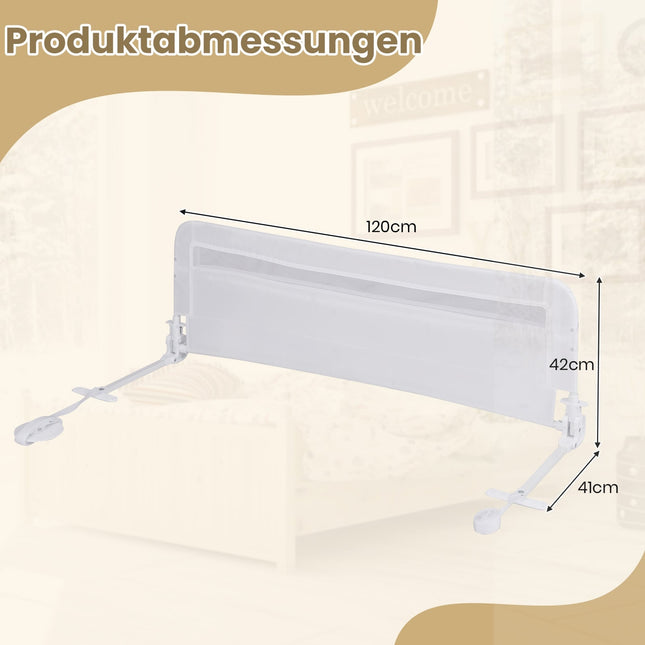 Faltbares Kleinkinder-Bettgitter, 120 cm, abnehmbarer Bezug