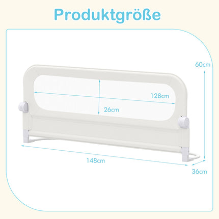 Faltbares Kleinkinder-Bettgitter mit abnehmbarem Bezug, 148 cm