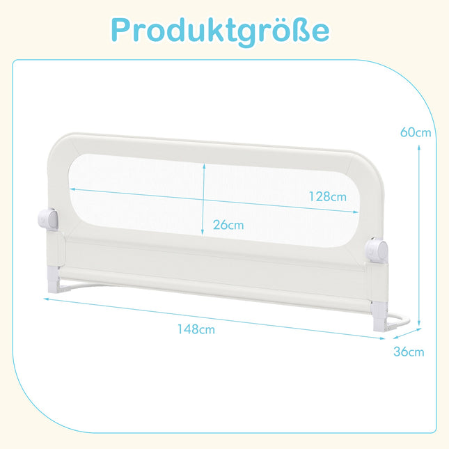Faltbares Kleinkinder-Bettgitter mit abnehmbarem Bezug, 148 cm