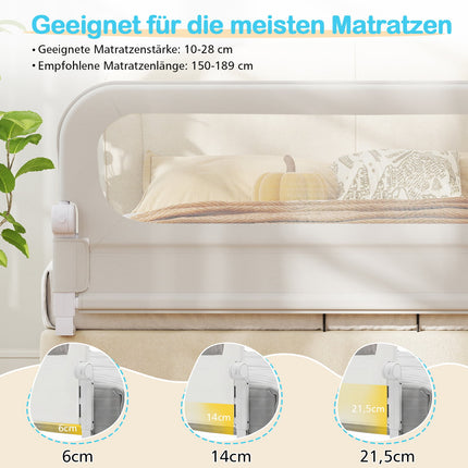 Faltbares Kleinkinder-Bettgitter mit abnehmbarem Bezug, 148 cm