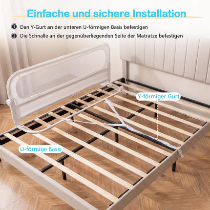 Faltbares Kleinkinder-Bettgitter mit abnehmbarem Bezug, 148 cm