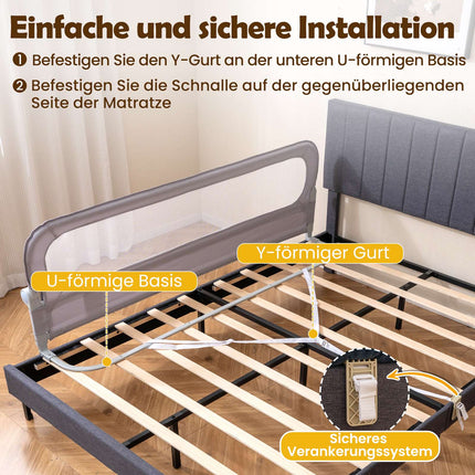 Klappbares Kinderbettgitter mit abnehmbarem Bezug, 178 cm