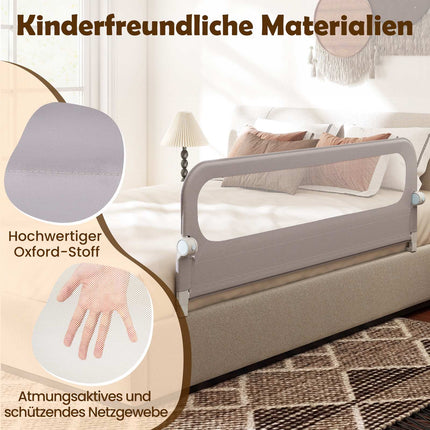 Klappbares Kinderbettgitter mit abnehmbarem Bezug, 178 cm