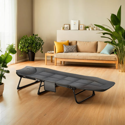 Klappbares Feldbett, Grau, 200 cm