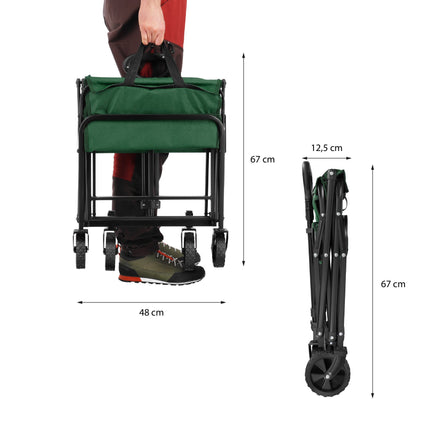 Foldable Tourist Wagon, 70L Capacity, Green
