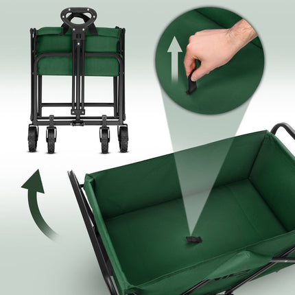 Foldable Tourist Wagon, 70L Capacity, Green