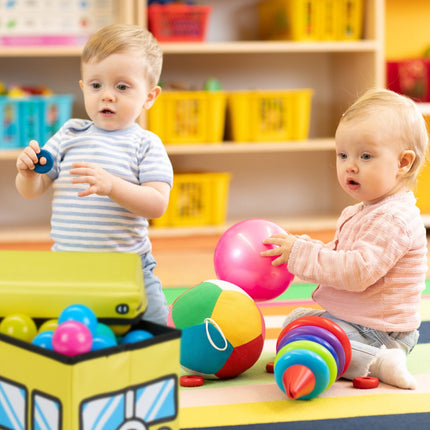 Foldable Toy Storage Box with Lid and Seat
