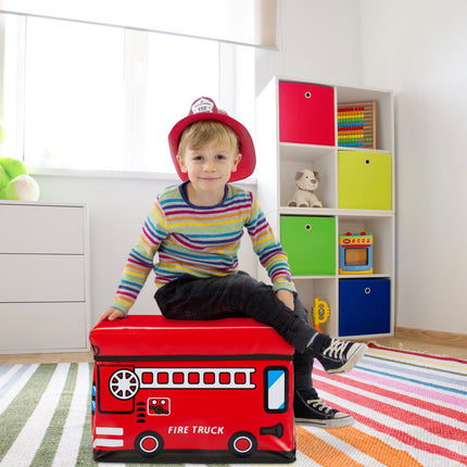 Skládací úložný box na hračky s víkem a sedákem