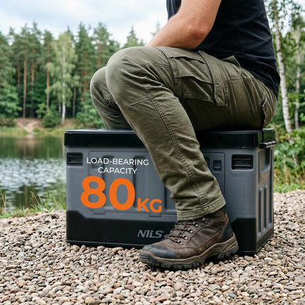 Faltbare Transportbox 38L, Grau-Schwarz, PP-Material