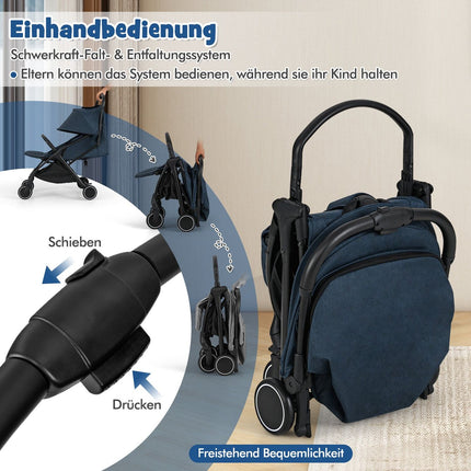 Faltbarer Reisebuggy mit Liegefunktion, verstellbare Rückenlehne