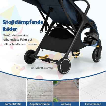 Faltbarer Reisebuggy mit Liegefunktion, verstellbare Rückenlehne