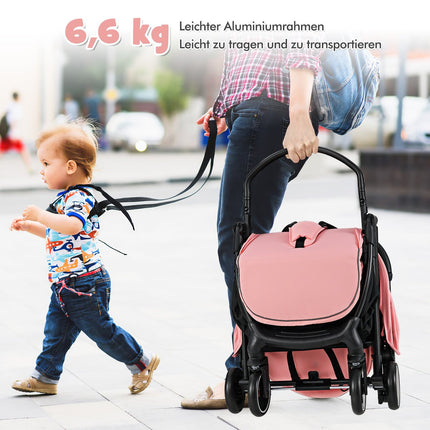 Foldable Travel Stroller with Recline, Adjustable Backrest