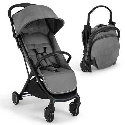 Faltbarer Reisestkinderwagen mit Liegefunktion, verstellbarer Rückenlehne, Grau