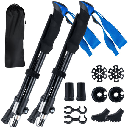 Faltbare Trekkingstöcke, Quick Lock, 115-130 cm, Blau