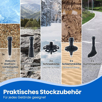 Faltbare Trekkingstöcke, Quick Lock, 115-130 cm, Blau